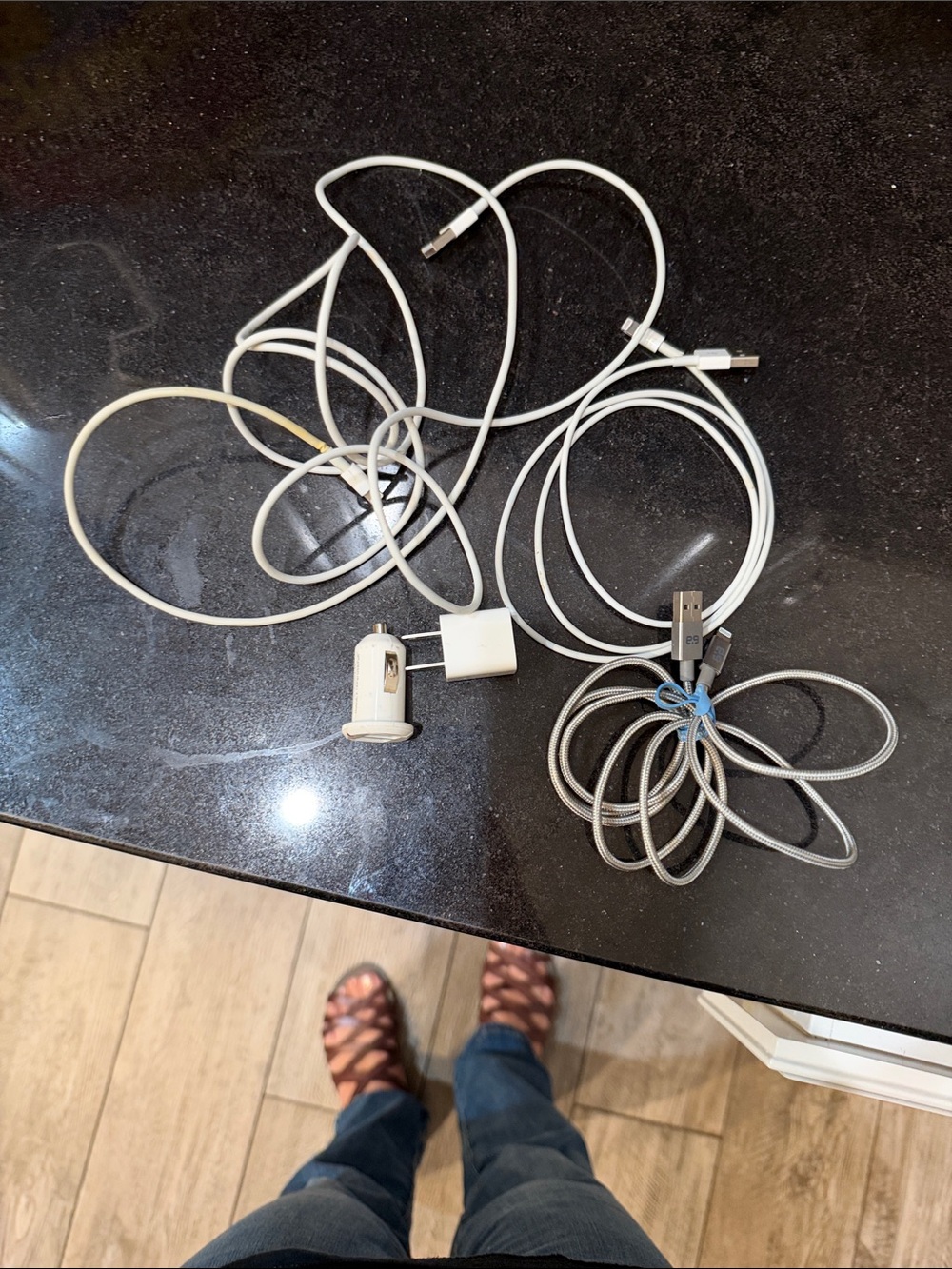 Apple White Charging Cables with Wall and Car Adapters